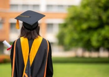 Female student graduating