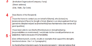 Recommendation Letter download template