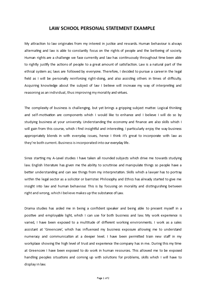 personal statement for postgraduate law degree