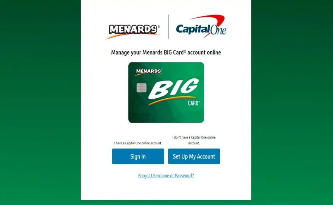 menards big credit card payment