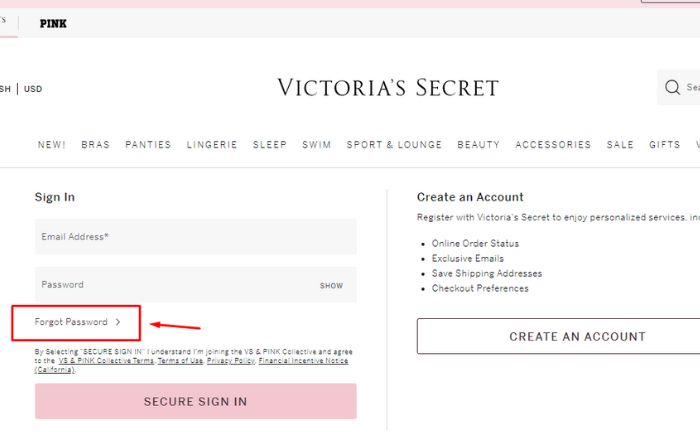 How do I find my Victoria Secret username 