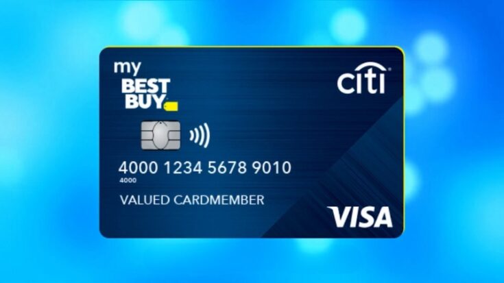 My Best Buy Visa credit card issued by Citi displayed against a blue background