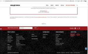 How is the Big O Tires Credit Card Payment?