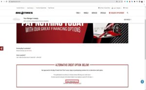 How is the Big O Tires Credit Card Payment?