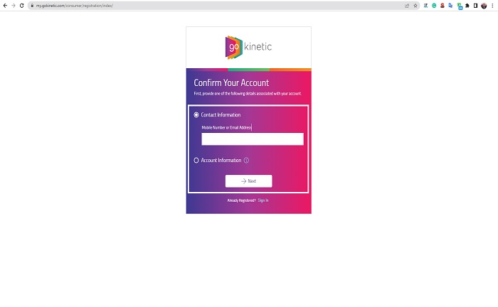 confirm account