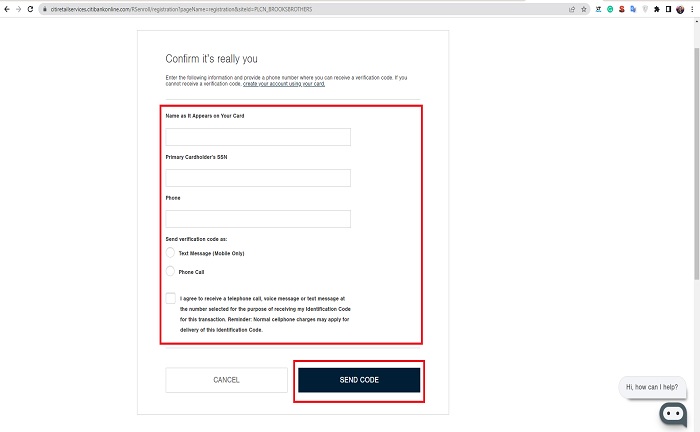 confirm card