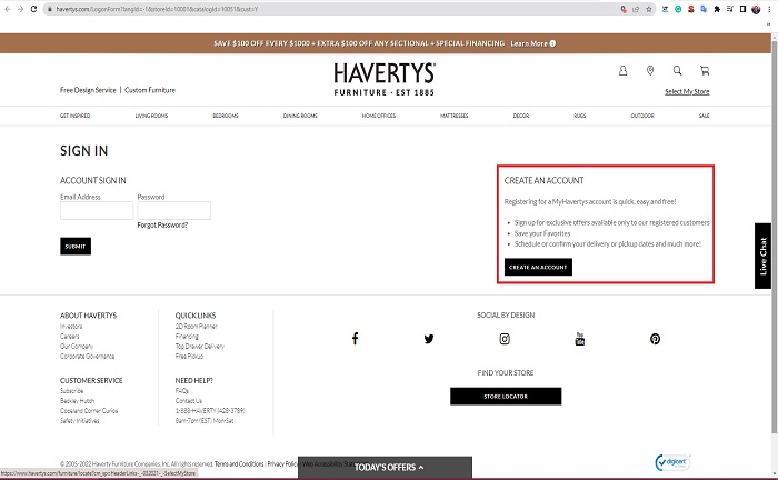 havertys bill pay