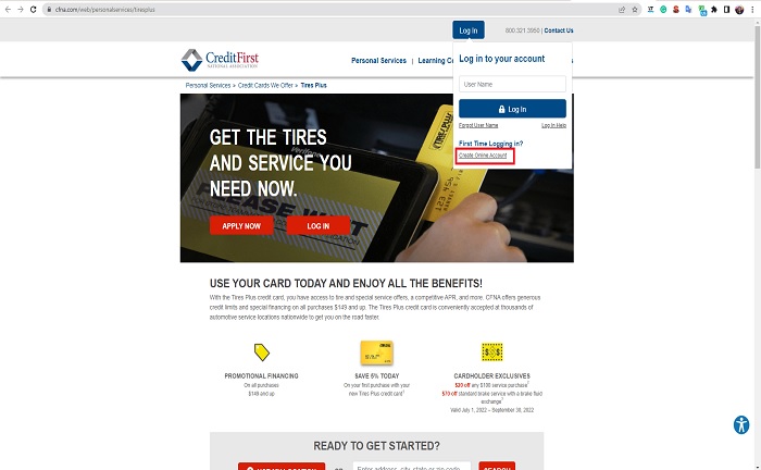 create account tires