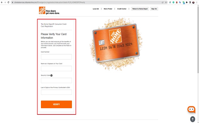 home depot verify