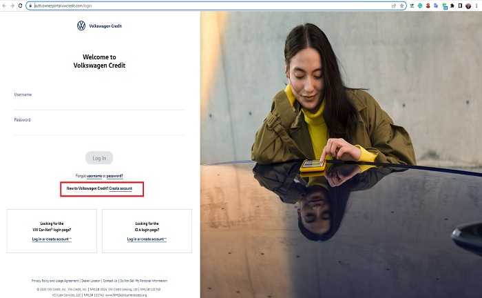 volkswagen create account
