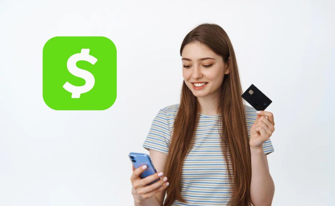 girl using card on payment app