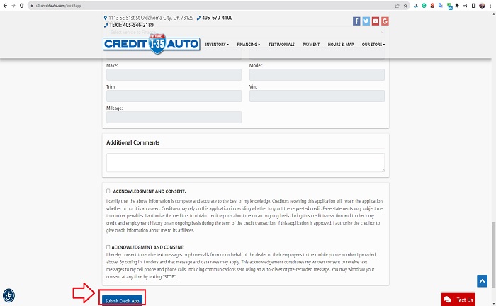 submit credit auto