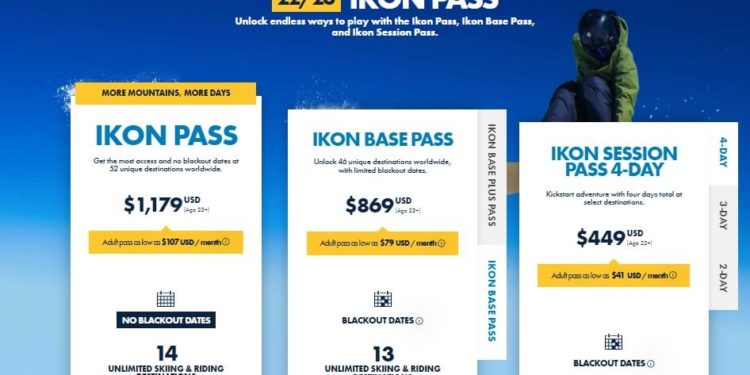 prices ikon pass 2022 2023