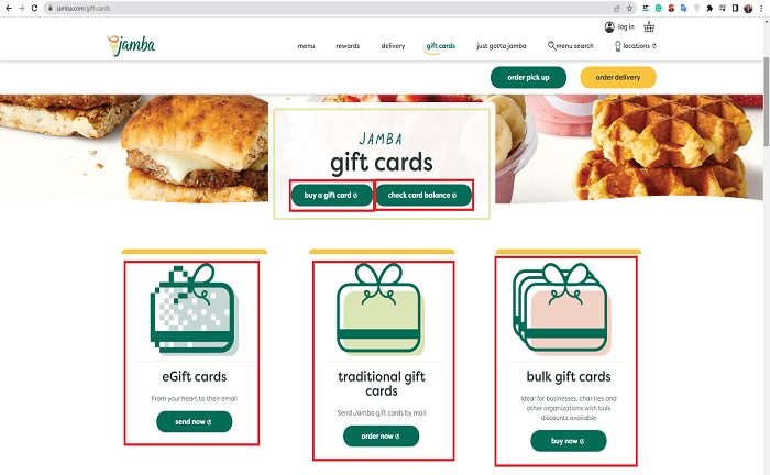 gift cards options