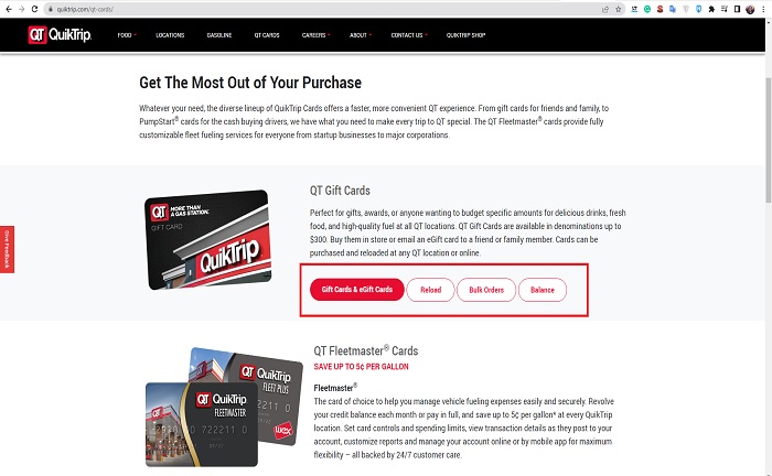 quicktrip giftcards