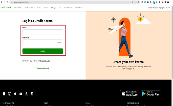 login credit karma