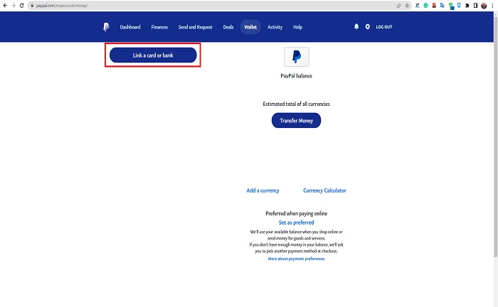 paypal link card