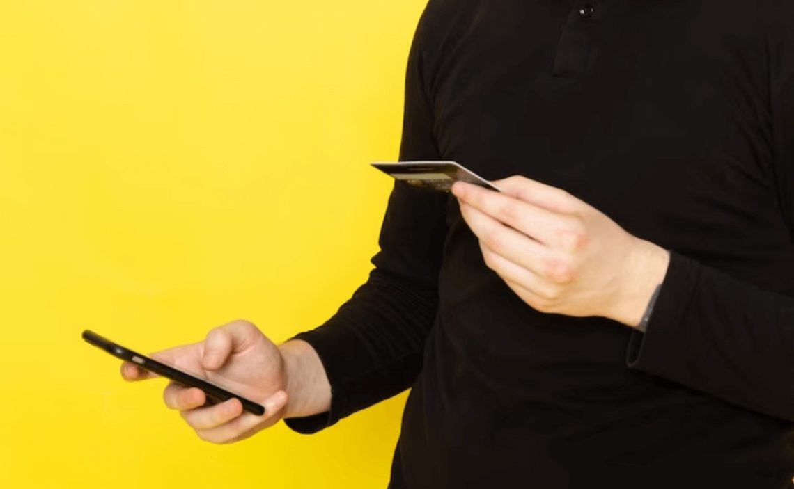 Man activating a debit card