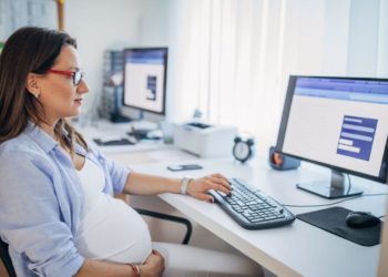 Pregnant Woman Working