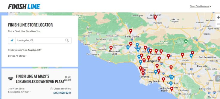 Finish Line near me for sporting goods purchases