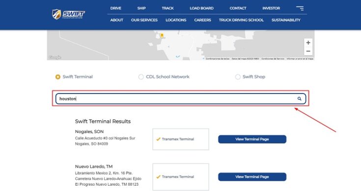 search swift location