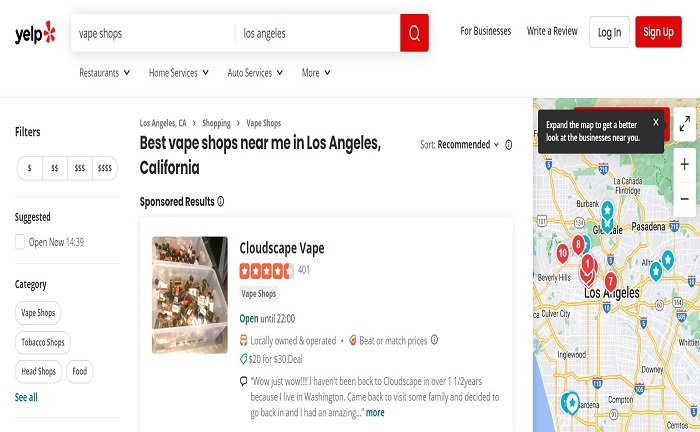 vape shops nearby yelp