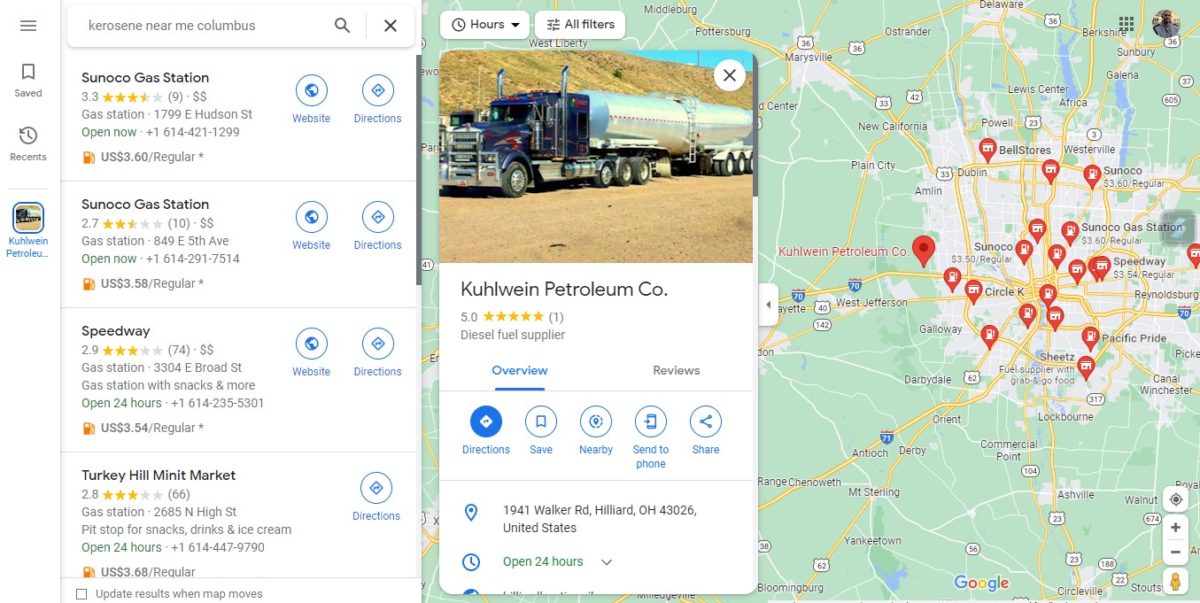 Discover Kerosene Near Me with the following apps - Google Maps