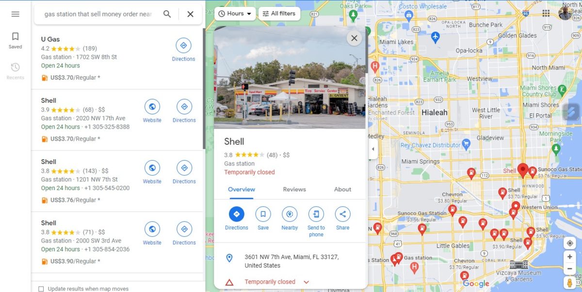 Locators to find gas stations that sell money orders near you - Google Maps