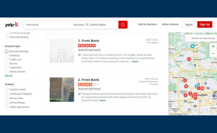 Steps to locate Frost Bank near me without wasting time II