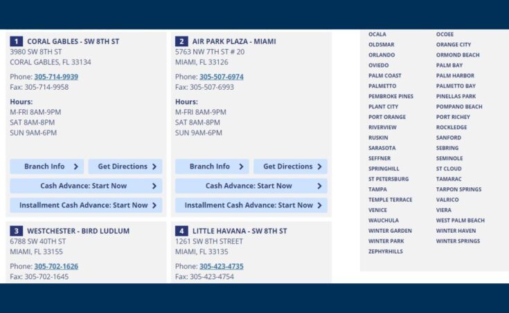Tools to find the Amscot branch nearest you II