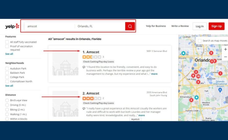 Tools to find the Amscot branch nearest you III