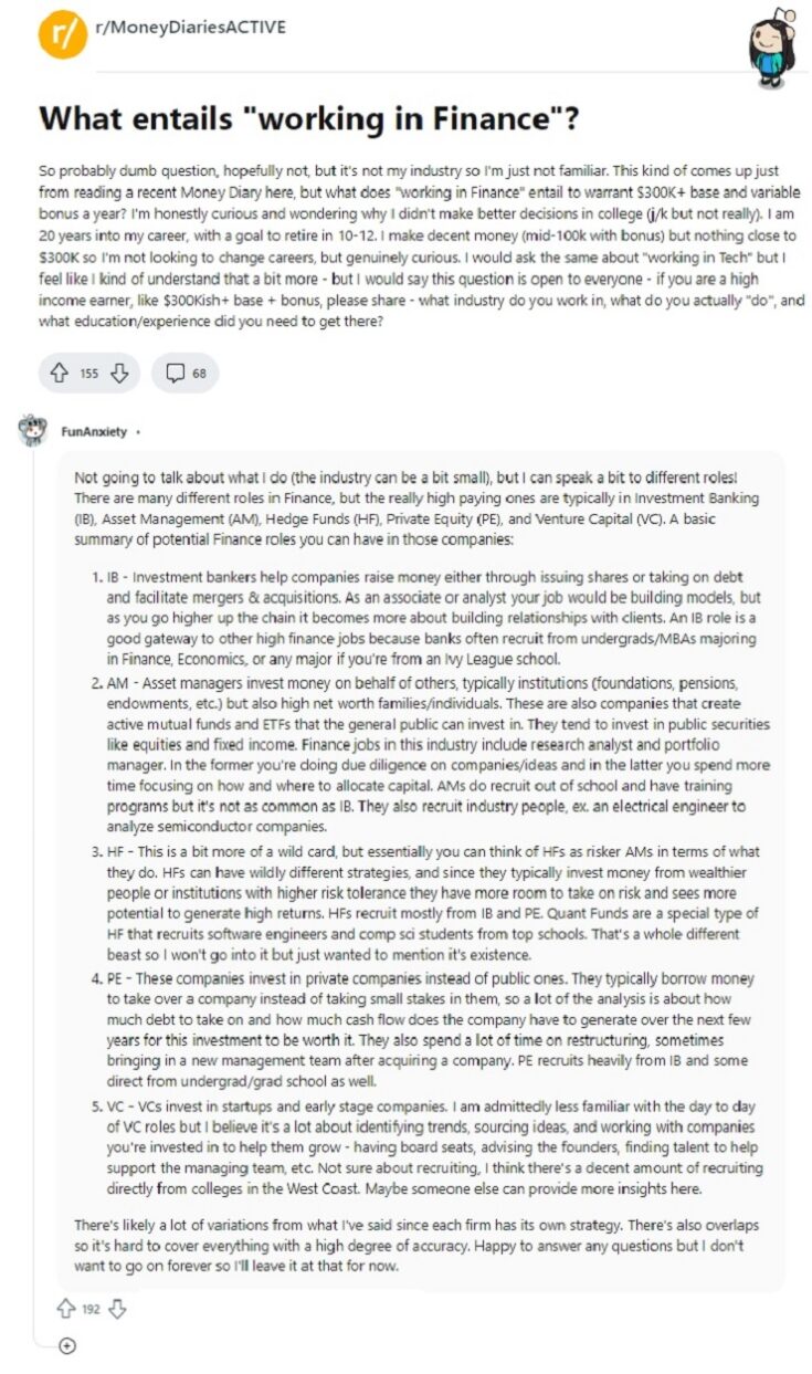 financial companies reddit