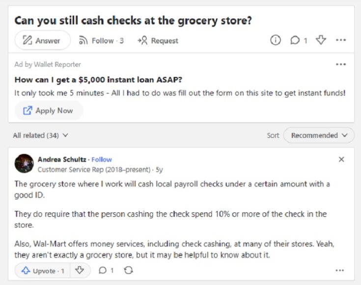 cash checks grocery stores reddit