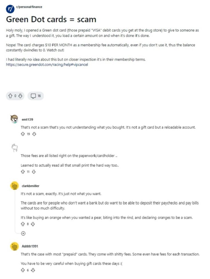 green dot cards reddit