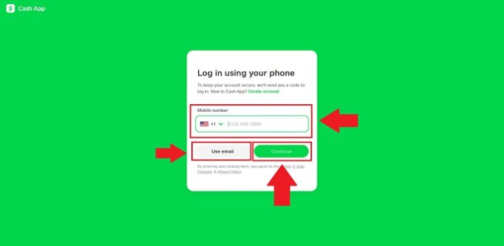 login phone user cash app