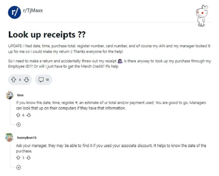 tj maxx receipts reddit