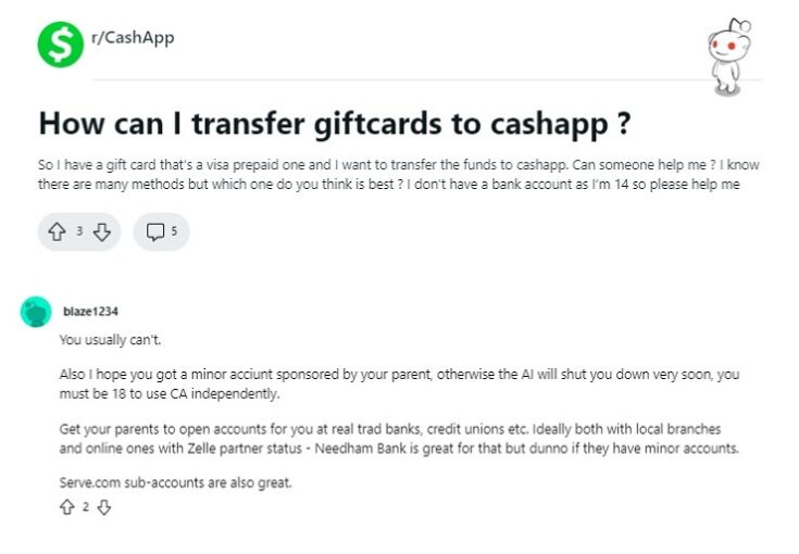 transfer giftcard cash app reddit
