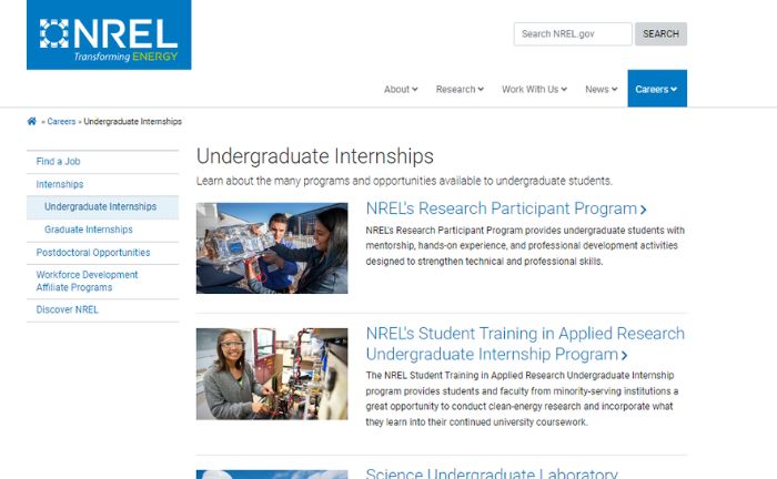 Solar Energy Internship nref career job
