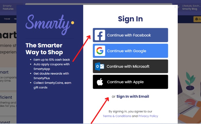 Create an account on Smarty