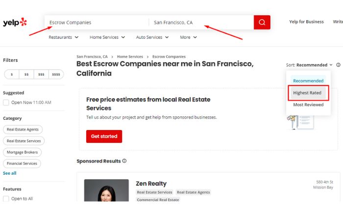 Escrow company nearest