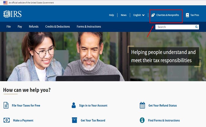 How to use the IRS charity search