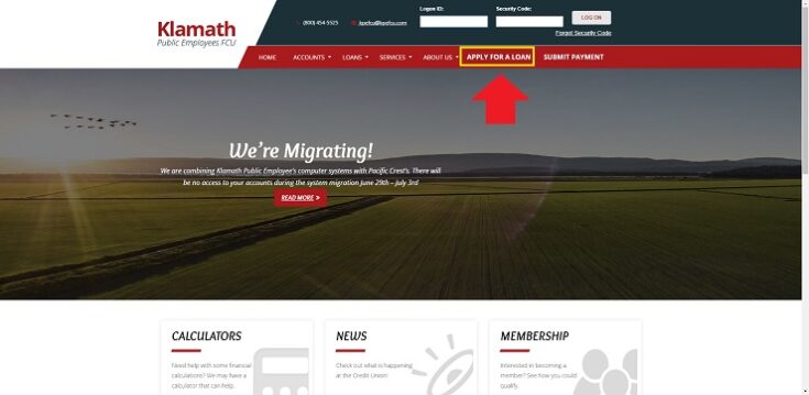 klamath apply a loan