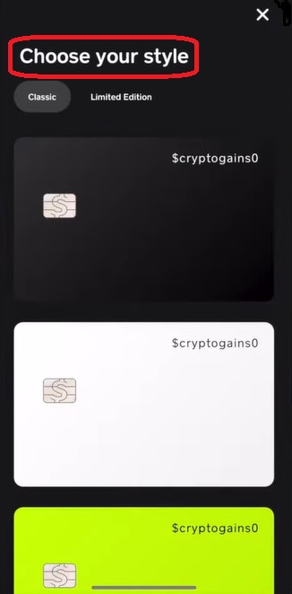 Cash App customize card