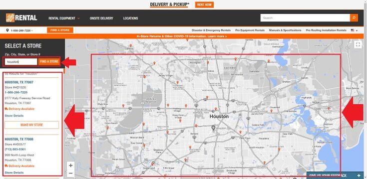 home depot maps information