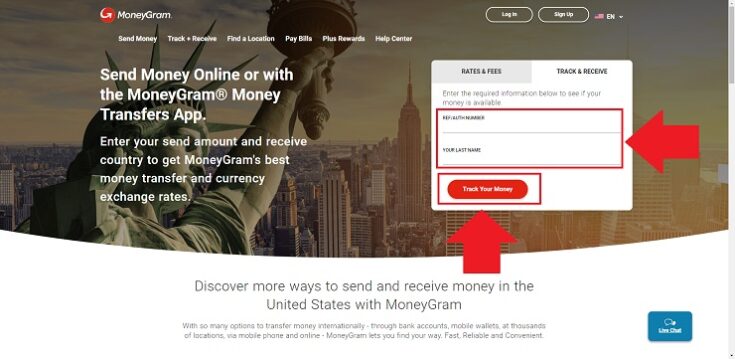 money gram track receive details