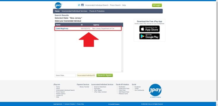 person information jpay