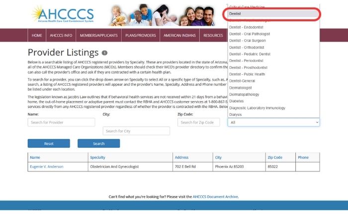 Dentist that accept AHCCCS Near Me