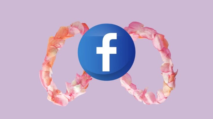 Facebook logo surrounded by a floral infinity shape to symbolize ongoing Meta trends and rates